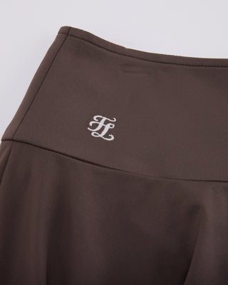 High waist jersey flared skirt - Brown