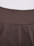 High waist jersey flared skirt - Brown