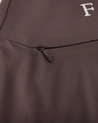 High waist jersey flared skirt - Brown