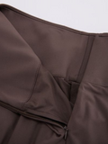 High waist jersey flared skirt - Brown