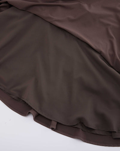 High waist jersey flared skirt - Brown