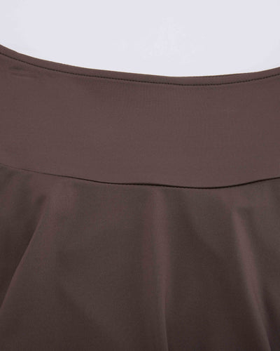 High waist jersey flared skirt - Brown