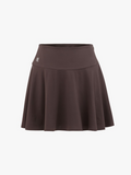 High waist jersey flared skirt - Brown