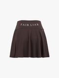 High waist jersey flared skirt - Brown