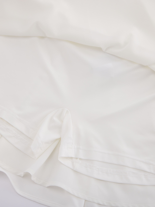 High waist jersey flared skirt - White