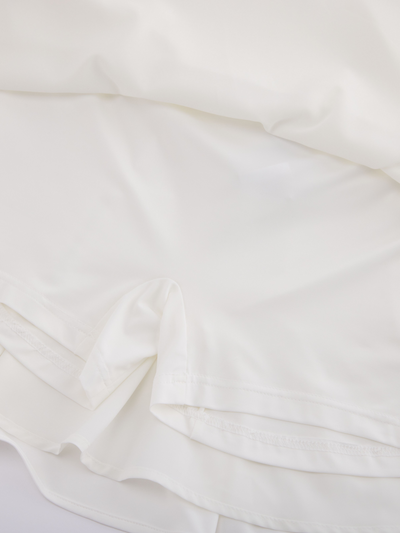 High waist jersey flared skirt - White
