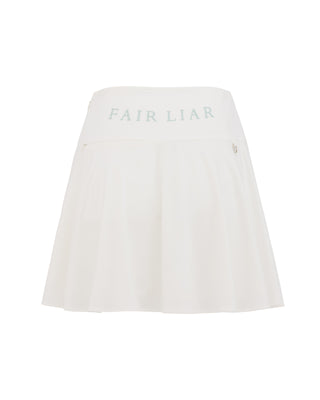 High waist jersey flared skirt - White