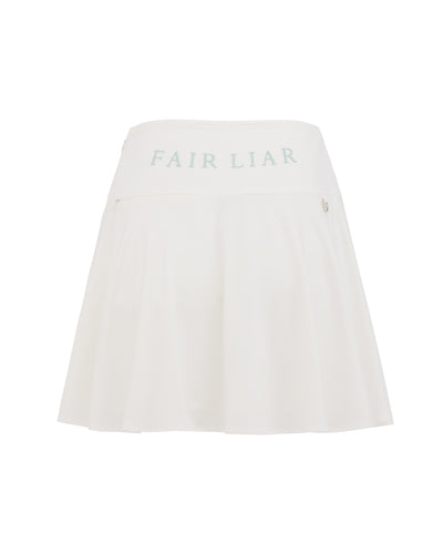 High waist jersey flared skirt - White