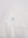 High waist jersey flared skirt - White