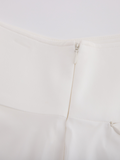 High waist jersey flared skirt - White