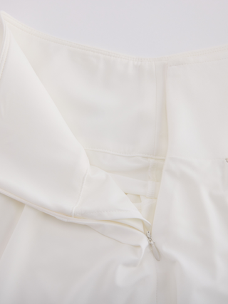 High waist jersey flared skirt - White