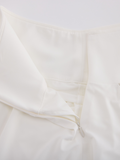 High waist jersey flared skirt - White