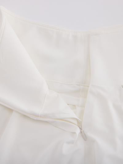 High waist jersey flared skirt - White