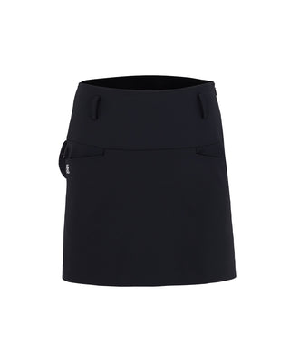 High Waist Ball Pocket H-Line Skirt - Black