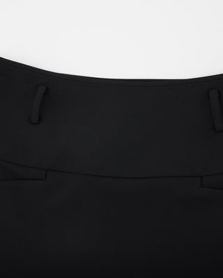 High Waist Ball Pocket H-Line Skirt - Black