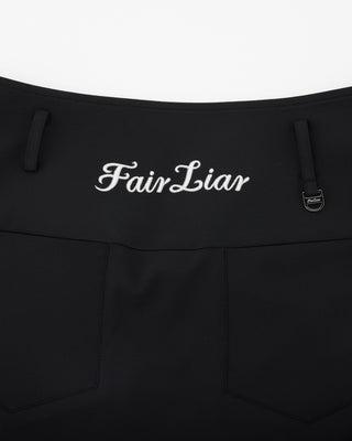 High Waist Ball Pocket H-Line Skirt - Black