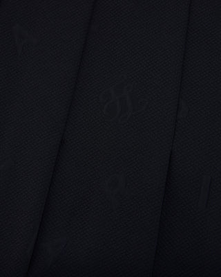 Lettering Jacquard Pleated Skirt - Black