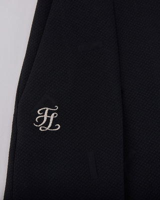 Lettering Jacquard Pleated Skirt - Black
