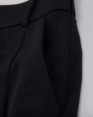 Lettering Jacquard Pleated Skirt - Black