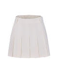 Lettering jacquard pleated skirt - Cream