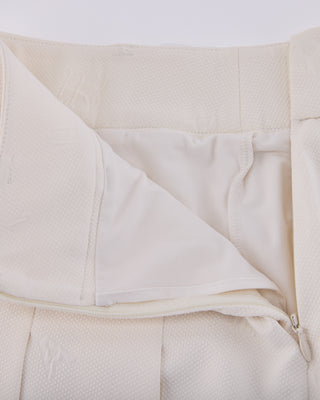 Lettering Jacquard Pleated Skirt - Cream