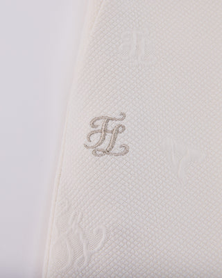 Lettering Jacquard Pleated Skirt - Cream