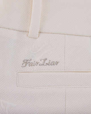 Lettering Jacquard Pleated Skirt - Cream
