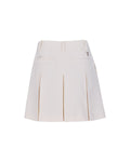 Lettering jacquard pleated skirt - Cream