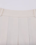 Lettering jacquard pleated skirt - Cream