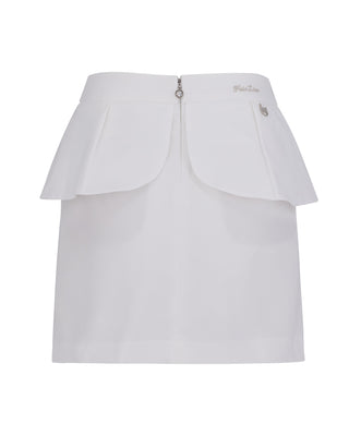High Waist Ribbon Flap Skirt - White