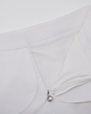 High Waist Ribbon Flap Skirt - White