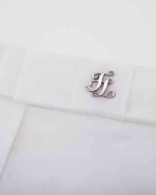 High Waist Ribbon Flap Skirt - White