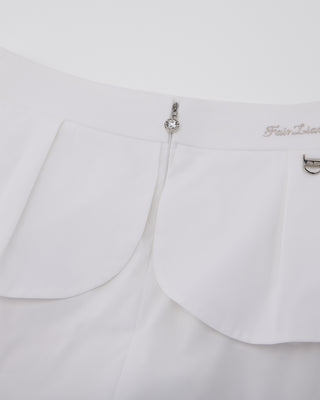 High Waist Ribbon Flap Skirt - White