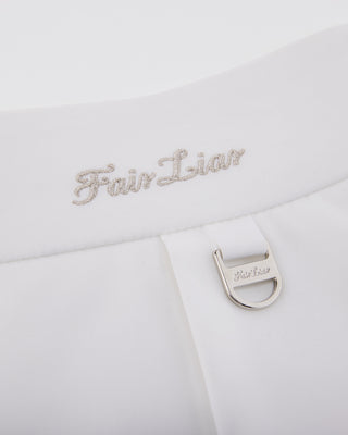 High Waist Ribbon Flap Skirt - White