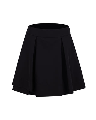 Double Layer Flared Skirt - Black