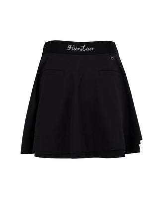 Double Layer Flared Skirt - Black