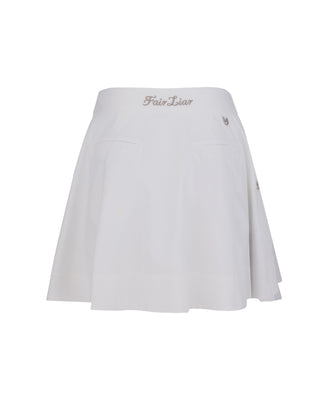 Double Layer Flared Skirt - White
