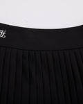 Pique pleated skirt - Black