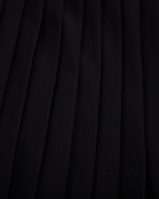 Pique pleated skirt - Black