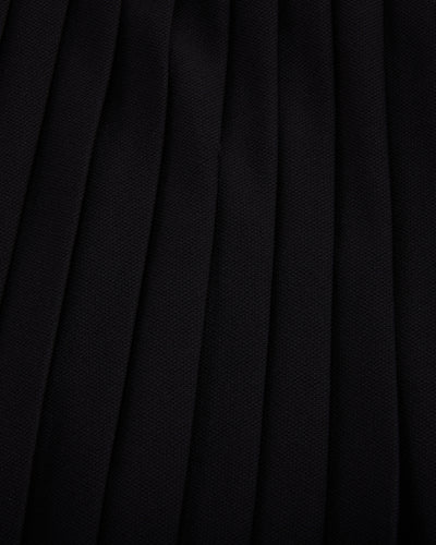 Pique pleated skirt - Black