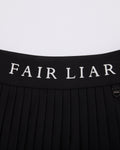 Pique pleated skirt - Black