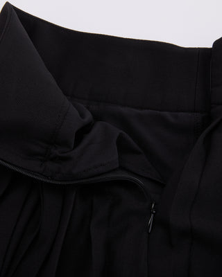 Pique pleated skirt - Black