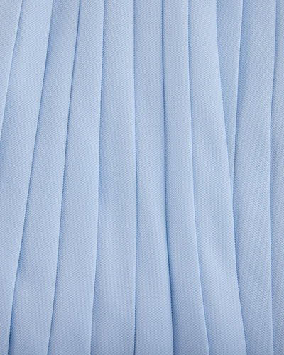 Pique pleated skirt - Light Blue