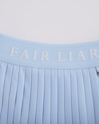 Pique pleated skirt - Light Blue