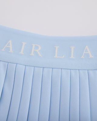 Pique pleated skirt - Light Blue