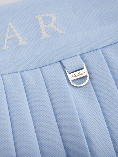 Pique pleated skirt - Light Blue