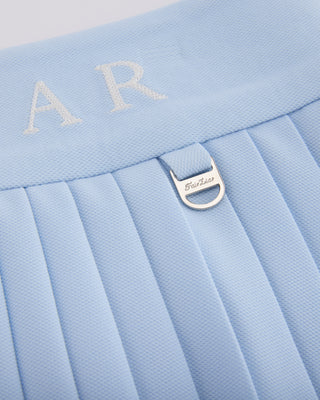 Pique pleated skirt - Light Blue
