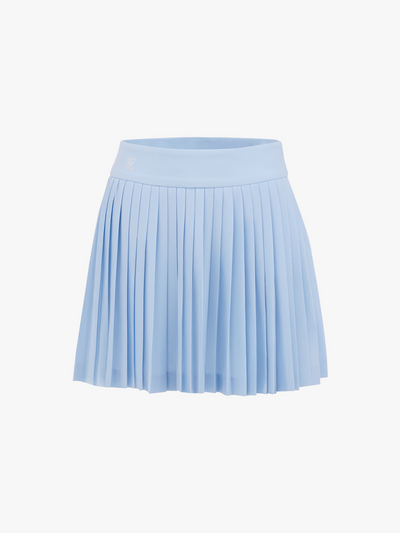 Pique pleated skirt - Light Blue