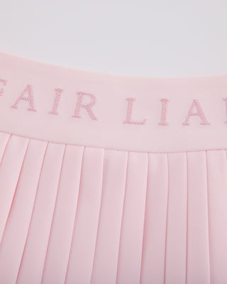Pique pleated skirt - Pink