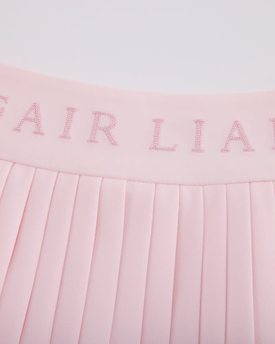 Pique pleated skirt - Pink